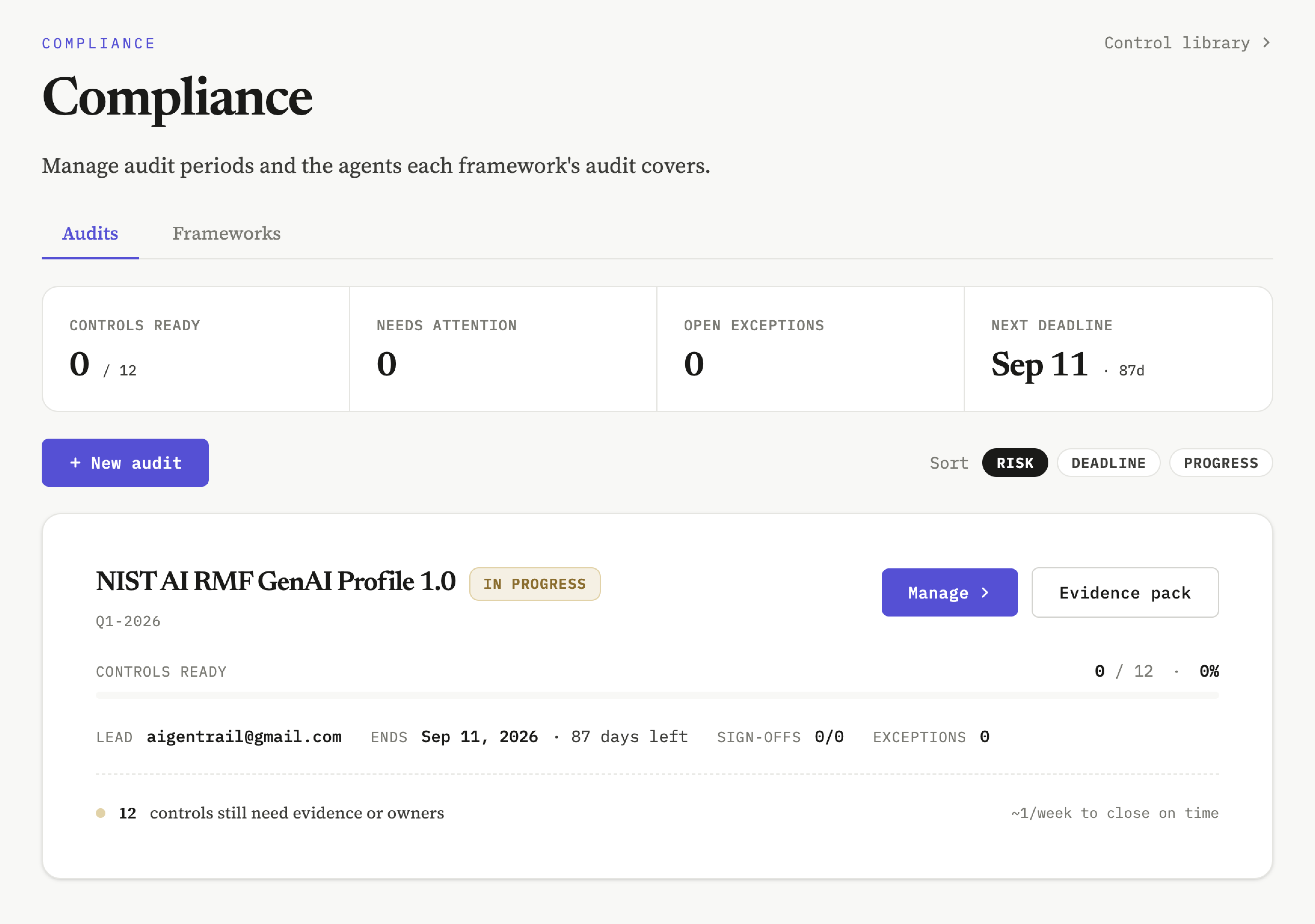 GenTrail audit-ready compliance evidence